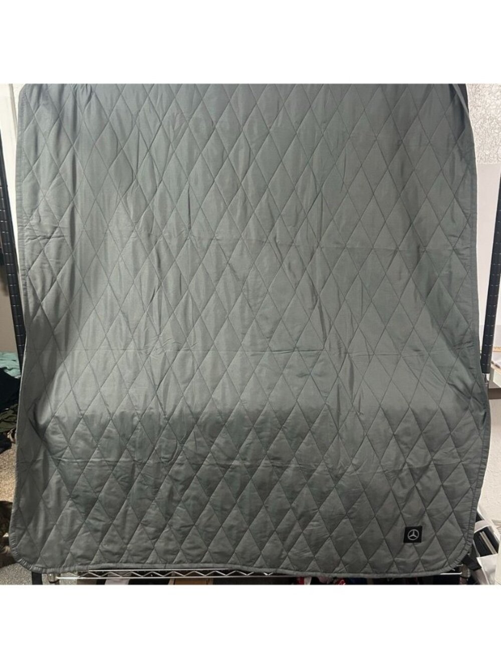 Mercedes-Benz Quilted Gray/Black Pet Seat Cover Blanket 52”x75” Adj Straps Logo